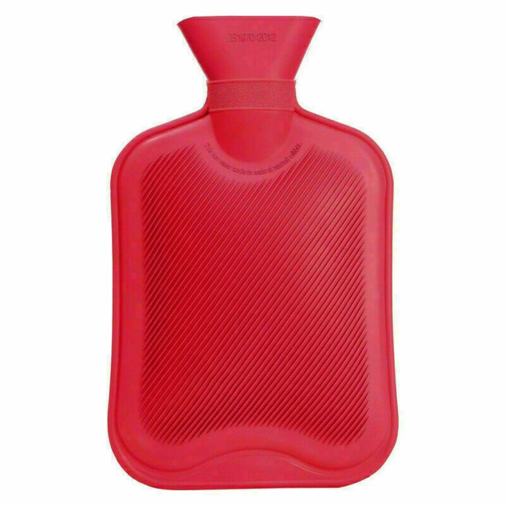 2000ML Hot Water Bottle Thick Rubber Bag - Red